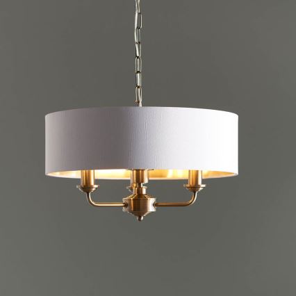 Endon 98934 - Luster na lancu HIGHCLERE 3xE14/40W/230V bela/mesing