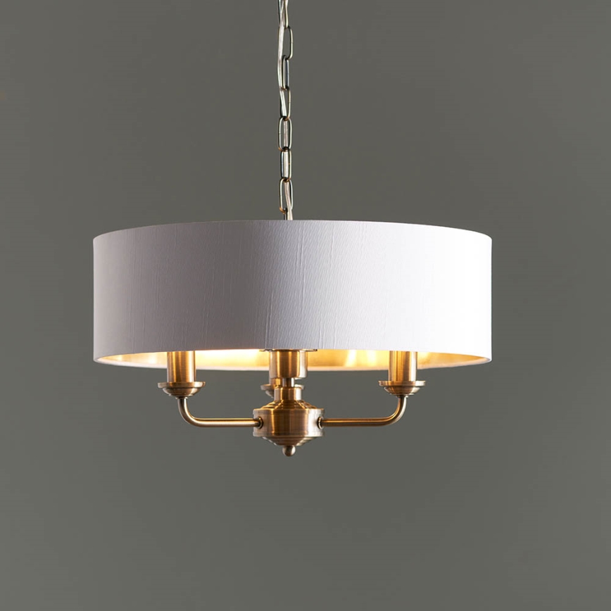 Endon 98934 - Luster na lancu HIGHCLERE 3xE14/40W/230V bela/mesing