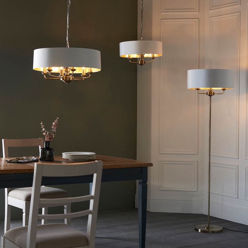 Endon 98934 - Luster na lancu HIGHCLERE 3xE14/40W/230V bela/mesing