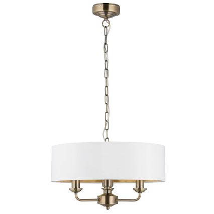 Endon 98934 - Luster na lancu HIGHCLERE 3xE14/40W/230V bela/mesing