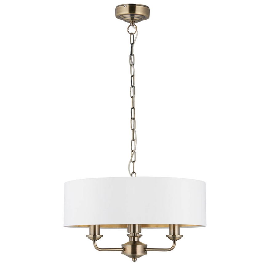 Endon 98934 - Luster na lancu HIGHCLERE 3xE14/40W/230V bela/mesing