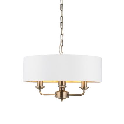 Endon 98934 - Luster na lancu HIGHCLERE 3xE14/40W/230V bela/mesing