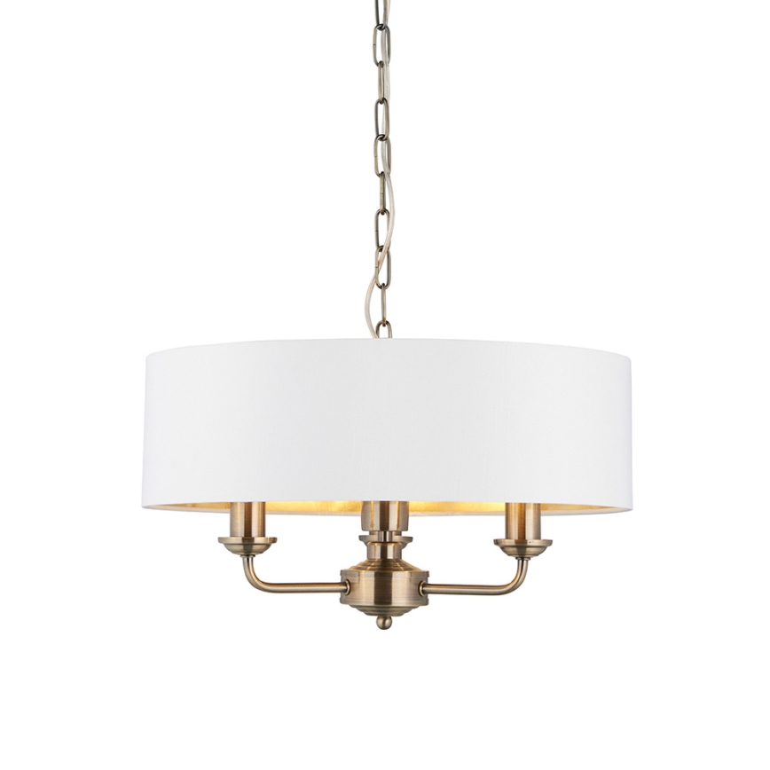 Endon 98934 - Luster na lancu HIGHCLERE 3xE14/40W/230V bela/mesing