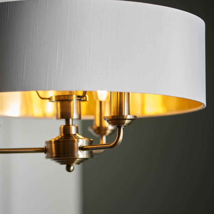 Endon 98934 - Luster na lancu HIGHCLERE 3xE14/40W/230V bela/mesing