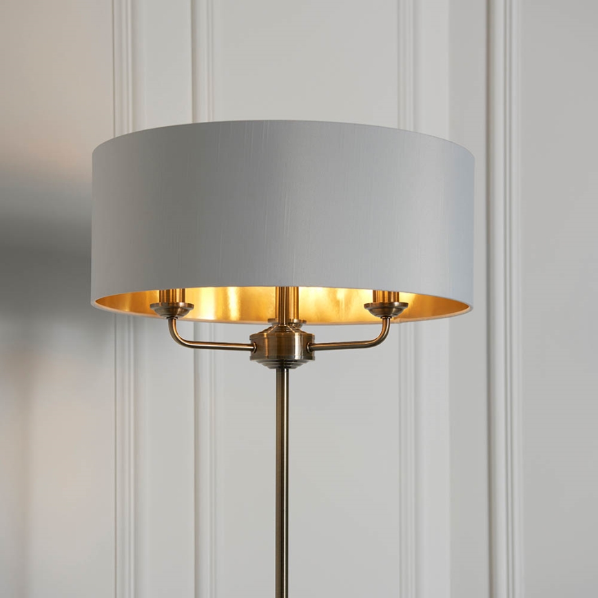 Endon 98935 - Podna lampa HIGHCLERE 3xE14/40W/230V bela/mesing prečnik 47 cm