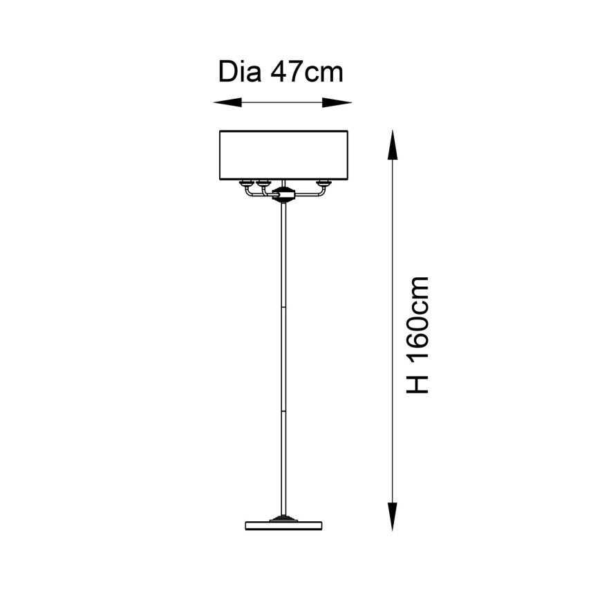 Endon 98935 - Podna lampa HIGHCLERE 3xE14/40W/230V bela/mesing prečnik 47 cm