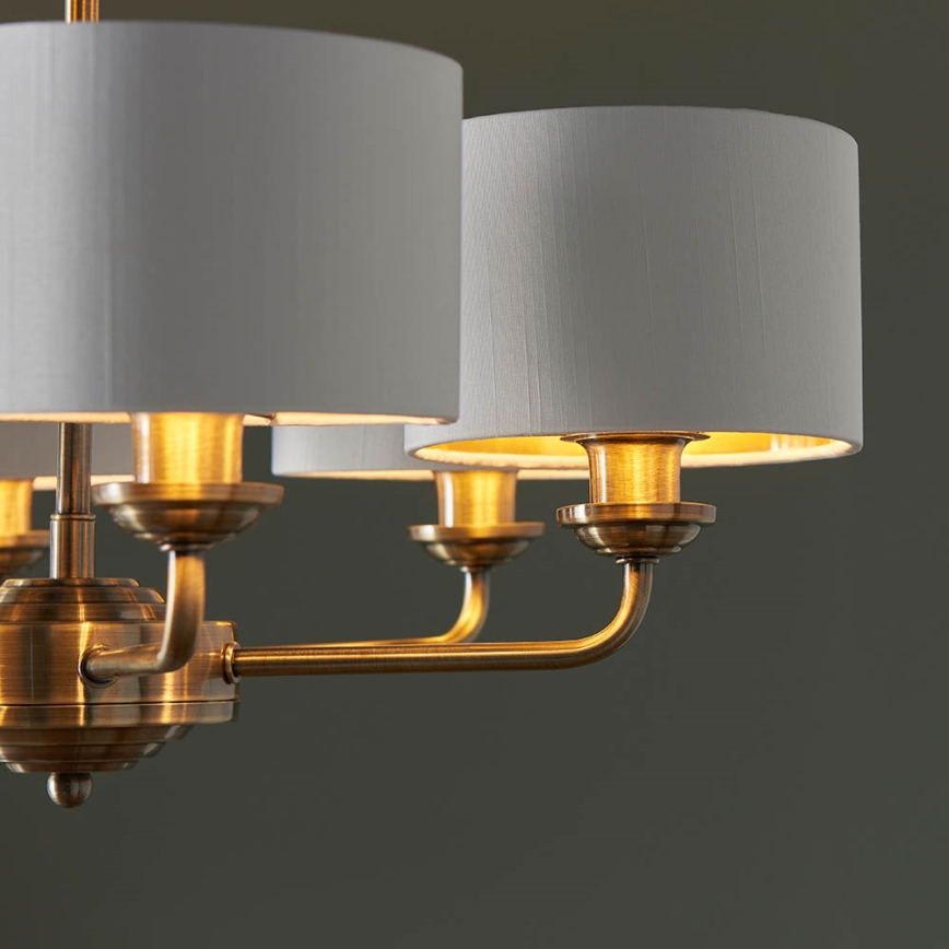 Endon 98936 - Luster na lancu HIGHCLERE 6xE14/28W/230V bela/mesing
