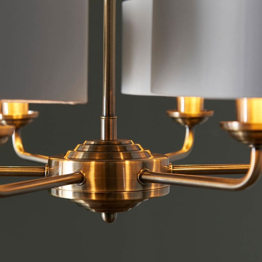Endon 98936 - Luster na lancu HIGHCLERE 6xE14/28W/230V bela/mesing