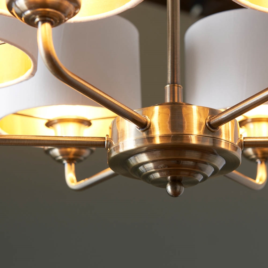 Endon 98936 - Luster na lancu HIGHCLERE 6xE14/28W/230V bela/mesing