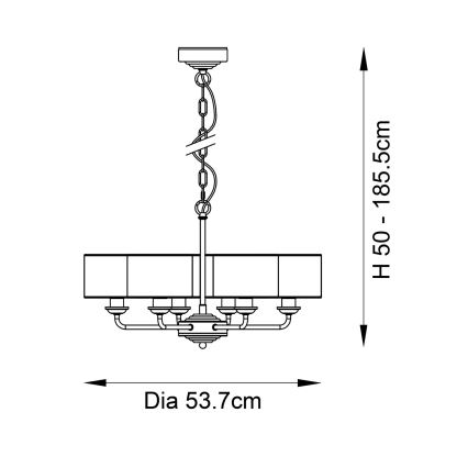 Endon 98936 - Luster na lancu HIGHCLERE 6xE14/28W/230V bela/mesing