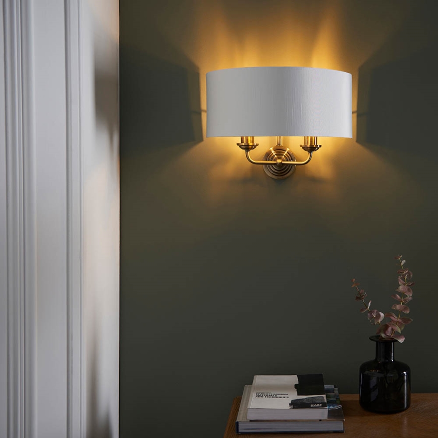 Endon 98937 - Zidna lampa HIGHCLERE 2xE14/40W/230V bela/mesing