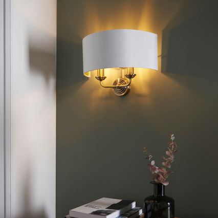 Endon 98937 - Zidna lampa HIGHCLERE 2xE14/40W/230V bela/mesing