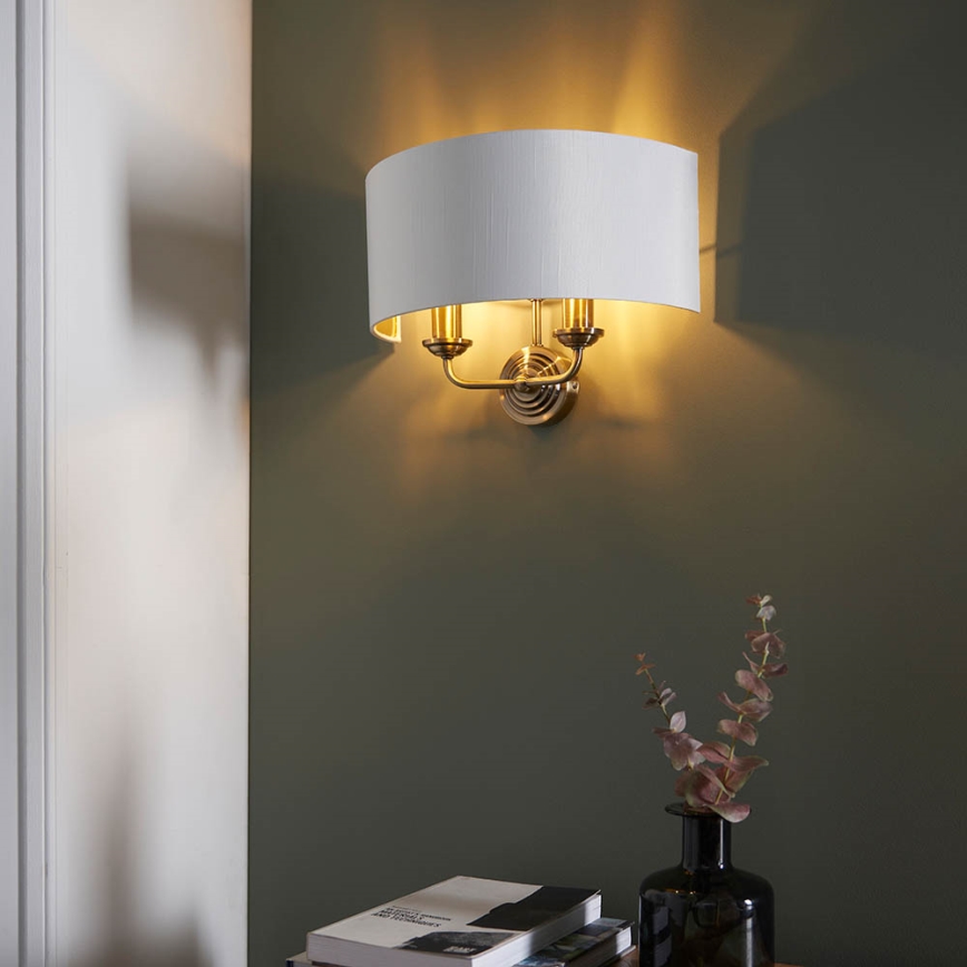 Endon 98937 - Zidna lampa HIGHCLERE 2xE14/40W/230V bela/mesing