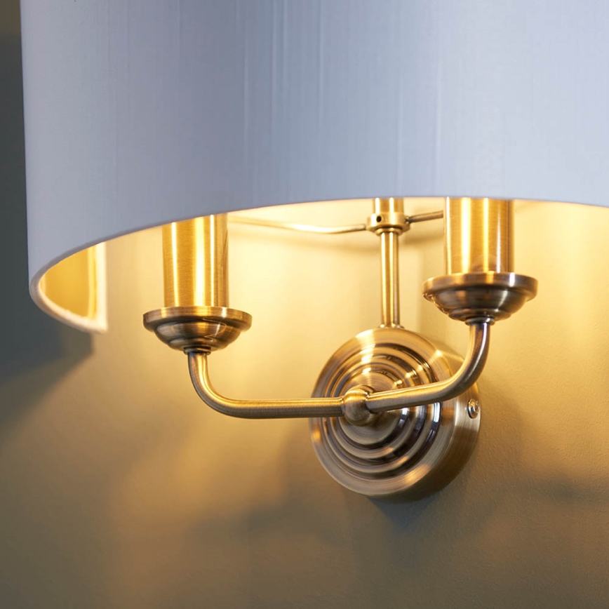 Endon 98937 - Zidna lampa HIGHCLERE 2xE14/40W/230V bela/mesing