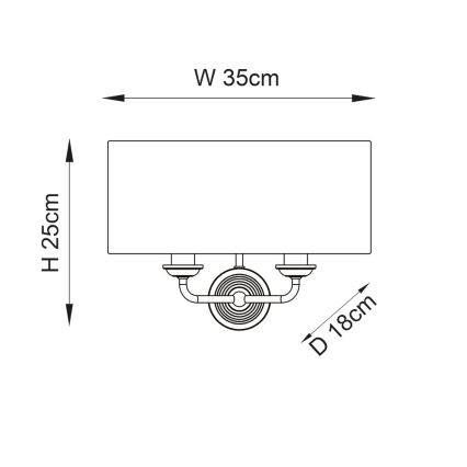 Endon 98937 - Zidna lampa HIGHCLERE 2xE14/40W/230V bela/mesing