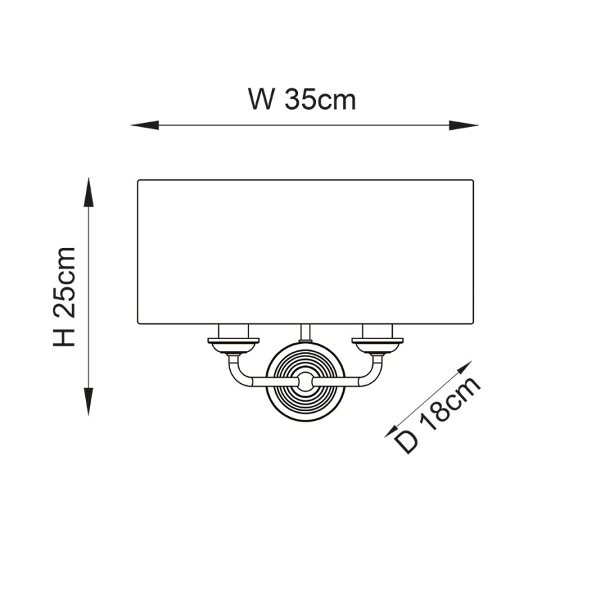 Endon 98937 - Zidna lampa HIGHCLERE 2xE14/40W/230V bela/mesing