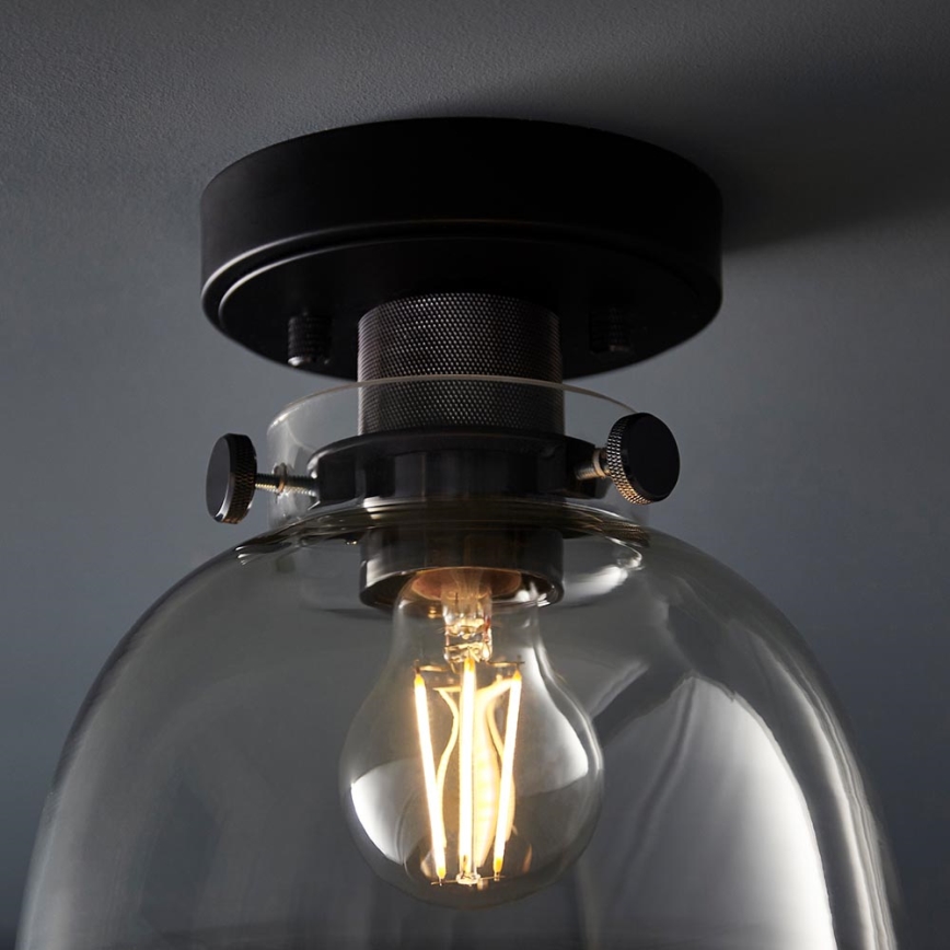 Endon 99106 - Stropno svetlo URBAN 1xE27/10W/230V crna/prozirna