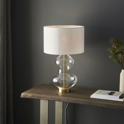 Endon 99110 - Stona lampa prigušiva KELDA 1xE27/10W/230V bela/zlatna