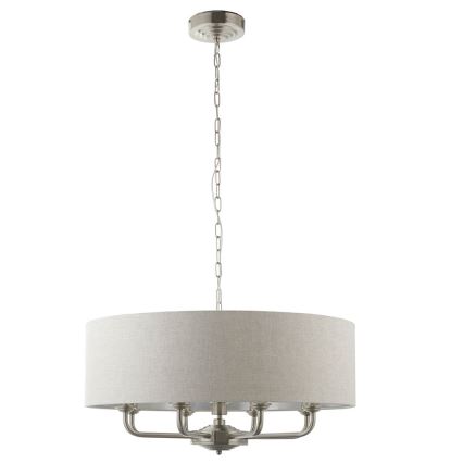 Endon 99152 - Luster na lancu HIGHCLERE 8xE14/40W/230V siva/mat hrom, prečnik 70 cm