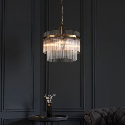 Endon 99167 - Luster na lancu MARIETTA 3xE14/7W/230V mesing/proziran