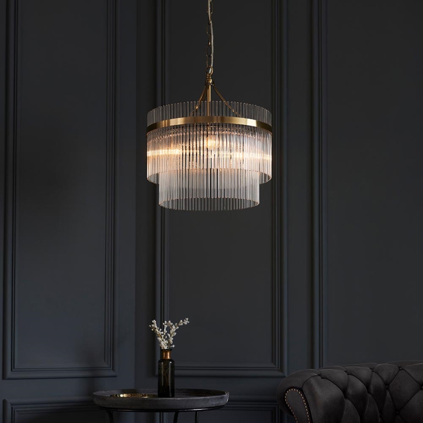 Endon 99167 - Luster na lancu MARIETTA 3xE14/7W/230V mesing/proziran