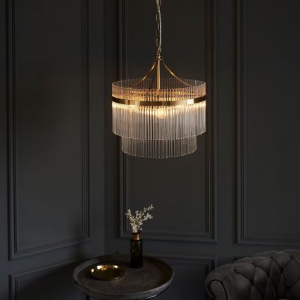 Endon 99167 - Luster na lancu MARIETTA 3xE14/7W/230V mesing/proziran