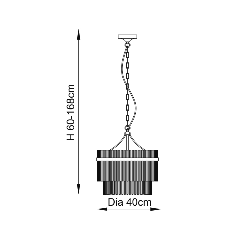 Endon 99167 - Luster na lancu MARIETTA 3xE14/7W/230V mesing/proziran