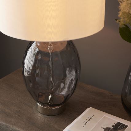 Endon 99581 - Prigušiva stona lampa ERIN 1xE27/10W/230V krem/mat hrom/dimljena crna