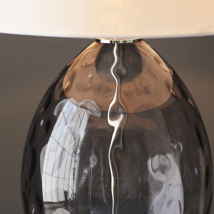 Endon 99581 - Prigušiva stona lampa ERIN 1xE27/10W/230V krem/mat hrom/dimljena crna