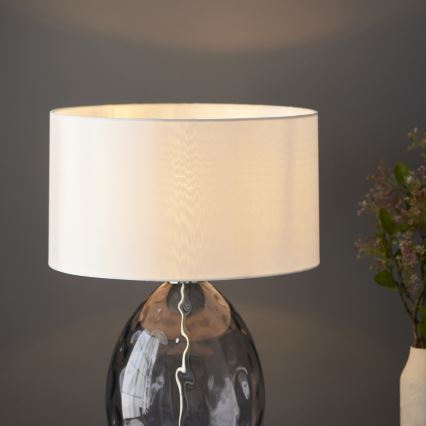 Endon 99581 - Prigušiva stona lampa ERIN 1xE27/10W/230V krem/mat hrom/dimljena crna
