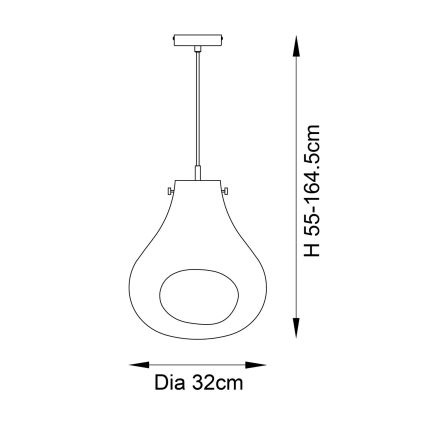 Endon 99790 - Luster na sajli EUROPA 1xE27/10W/230V u zadimljenoj braon boji