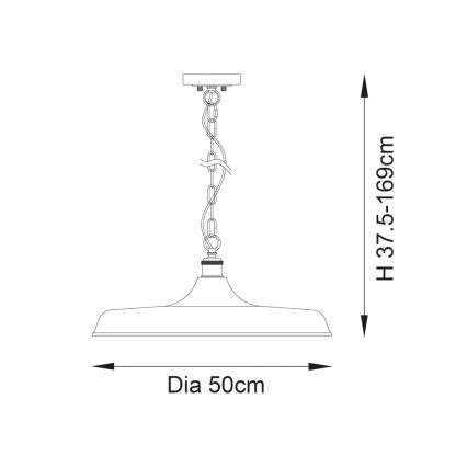 Endon 99998 - Luster na lancu SABIAN 1xE27/10W/230V crna/zlatna