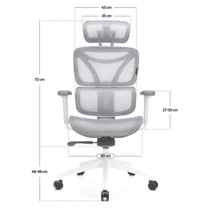 Ergonomska kancelarijska stolica LEVANO siva/bela/crna