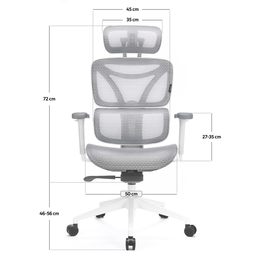 Ergonomska kancelarijska stolica LEVANO siva/bela/crna