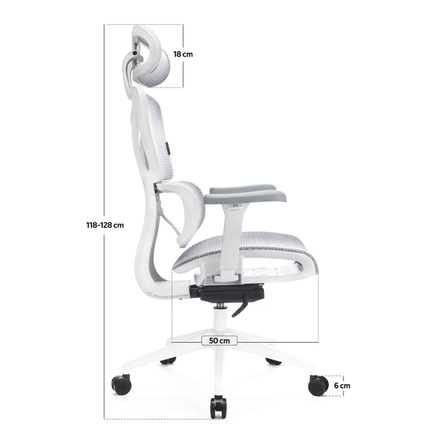 Ergonomska kancelarijska stolica LEVANO siva/bela/crna