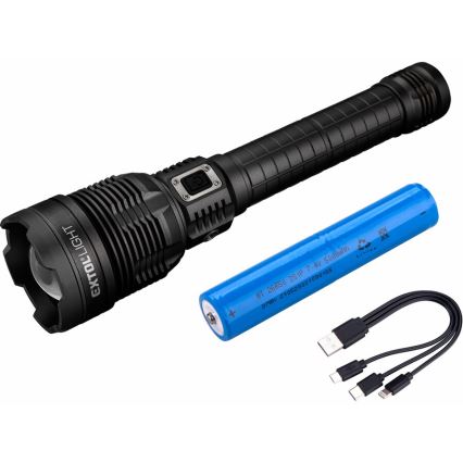 Extol - LED Prigušiva punjiva baterijska lampa sa powerbankom LED/60W/10000 mAh 8000 lm IPX4 crno