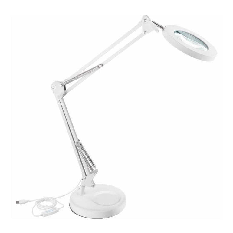 Extol - LED prigušiva stona lampa sa lupom LED/8W/5V 2900/4500/7500K bela
