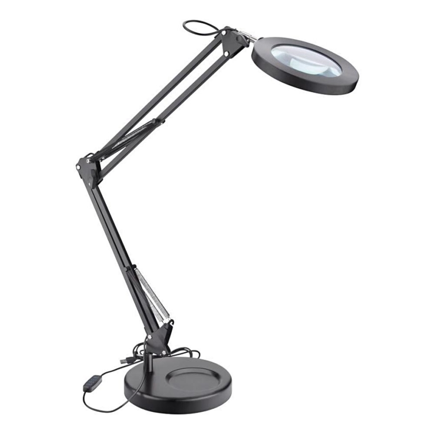 Extol - LED prigušiva stona lampa sa povećalom LED/8W/5V 2900/4500/7500K crna
