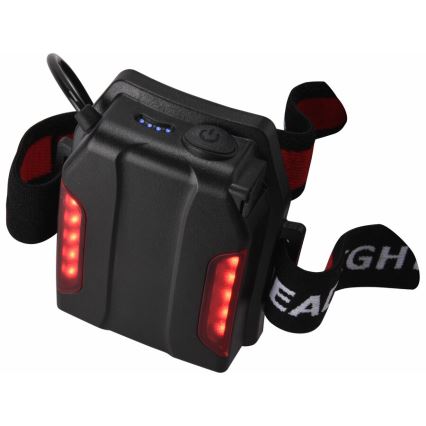 Extol - LED punjiva čelna lampa LED/10W/2400 mAh/3,7V crna/crvena