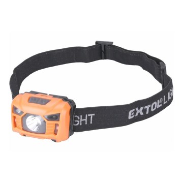Extol - LED punjiva čelna lampa sa senzorom LED/3W/1200 mAh/3,7V narandžasta/crna