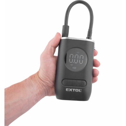 Extol Premium - Digitalni džepni kompresor 4000 mAh 7,4V crno