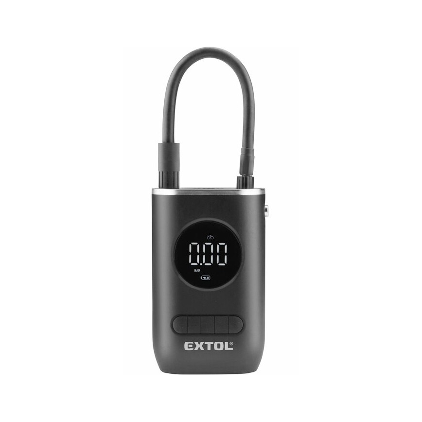 Extol Premium - Digitalni džepni kompresor 4000 mAh 7,4V crno