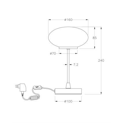 Fabas Luce 3339-30-178 - LED Prigušiva stona lampa na dodir JAP LED/5W/230V mat krom