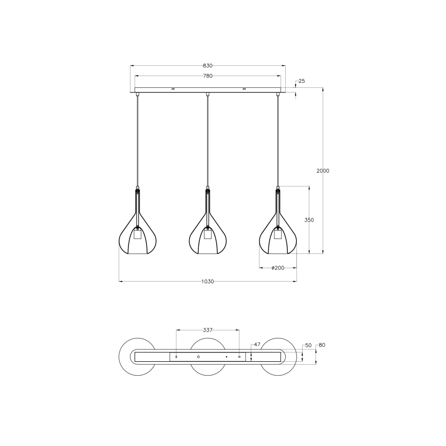 Fabas Luce 3481-48-297 - Luster na sajli LILA 3xE27/40W/230V prozirna/zlatna/sivo