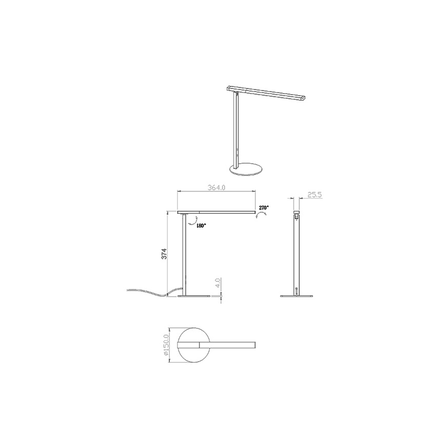 Fabas Luce 3550-30-101 - LED Prigušiva stona lampa IDEAL LED/10W/230V 3000-6000K crno