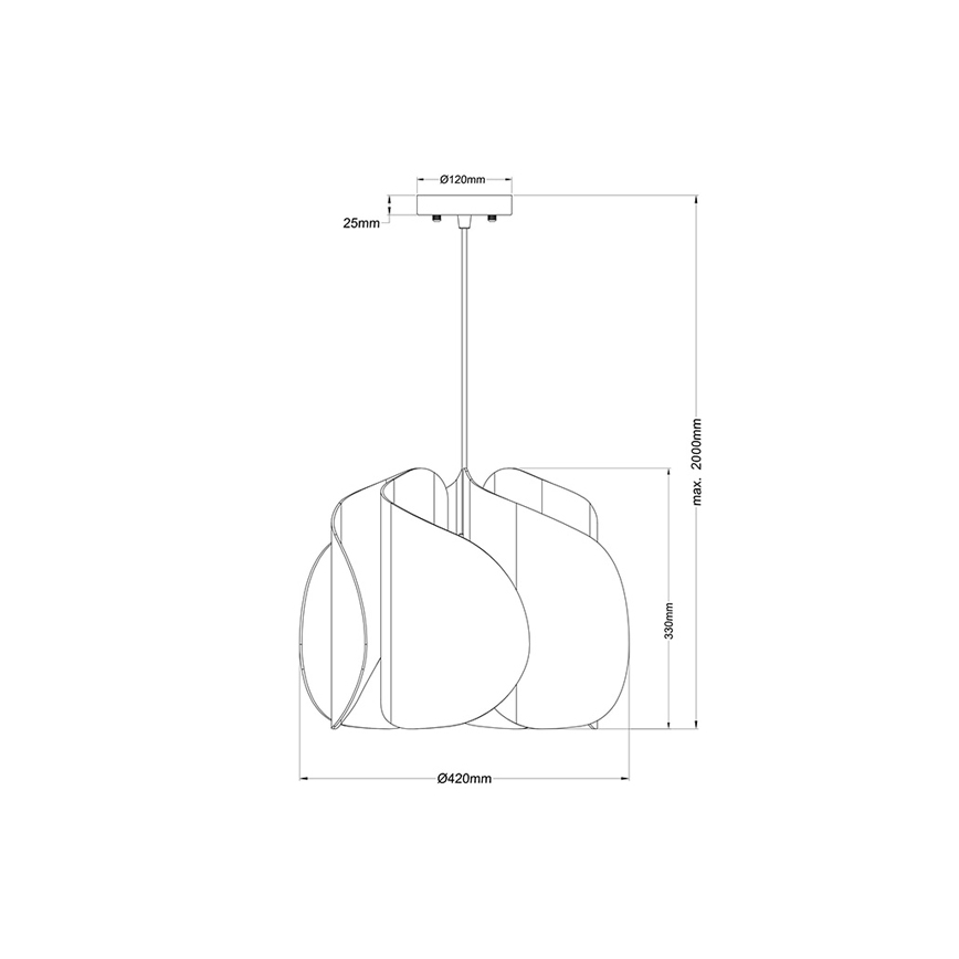 Fabas Luce 3672-40-132 - Luster na sajli PEVERO 1xE27/40W/230V drvo