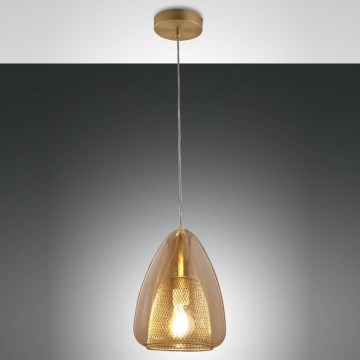 Fabas Luce 3673-40-125 - Luster na sajli BRITTON 1xE27/40W/230V zlatni