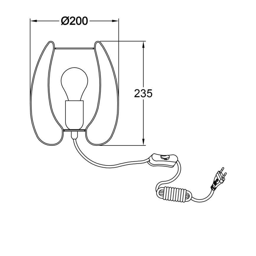 Fabas Luce 3677-34-101 - Stona lampa CAMP 1xE27/40W/230V crno