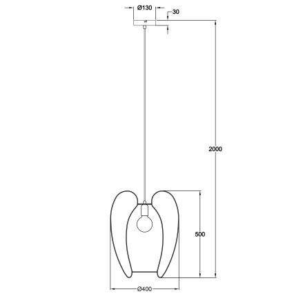 Fabas Luce 3677-45-225 - Luster na kablu CAMP 1xE27/40W/230V zlatni