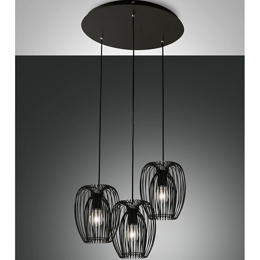 Fabas Luce 3677-47-101 - Luster na sajli CAMP 3xE27/40W/230V crno
